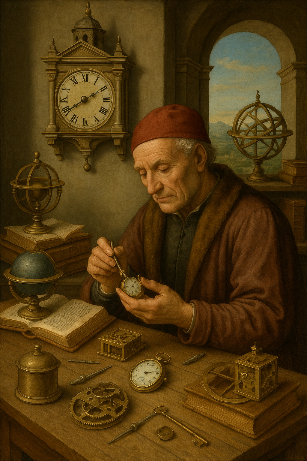 Reproduction d'une montre Œuf de Nuremberg du XVIe siècle avec son boîtier décoratif