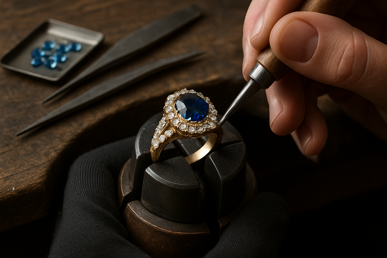 Sertissage de pierres précieuses